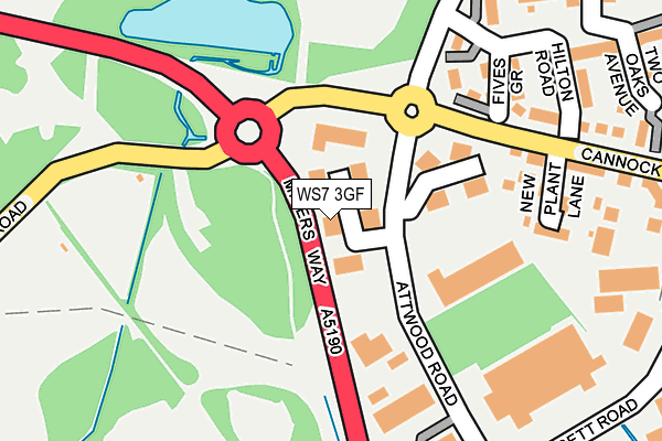 WS7 3GF map - OS OpenMap – Local (Ordnance Survey)