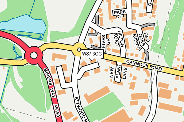 WS7 3GG map - OS OpenMap – Local (Ordnance Survey)