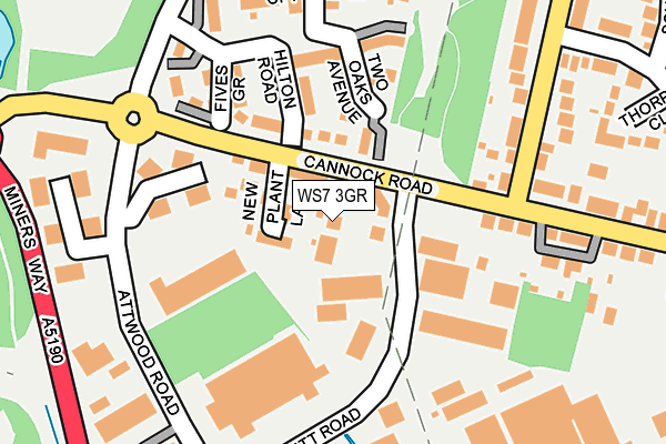 WS7 3GR map - OS OpenMap – Local (Ordnance Survey)