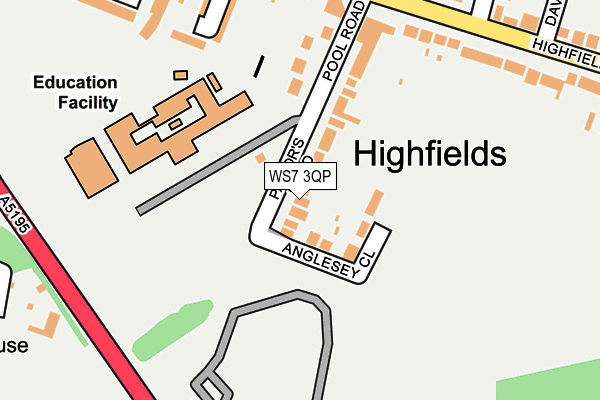 WS7 3QP map - OS OpenMap – Local (Ordnance Survey)