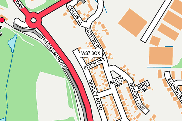 WS7 3QX map - OS OpenMap – Local (Ordnance Survey)