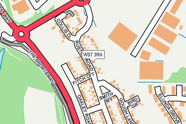 WS7 3RA map - OS OpenMap – Local (Ordnance Survey)