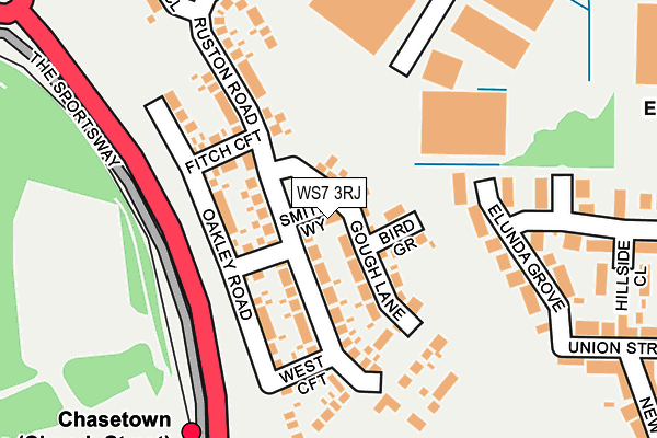 WS7 3RJ map - OS OpenMap – Local (Ordnance Survey)