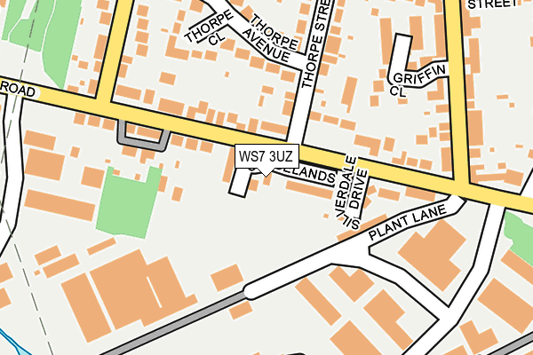 WS7 3UZ map - OS OpenMap – Local (Ordnance Survey)