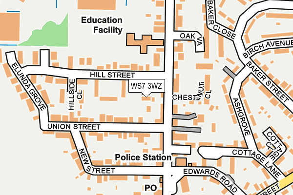 WS7 3WZ map - OS OpenMap – Local (Ordnance Survey)