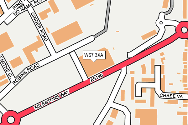 WS7 3XA map - OS OpenMap – Local (Ordnance Survey)