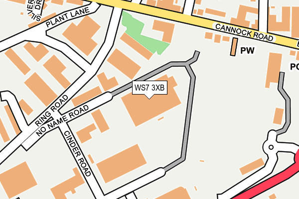 WS7 3XB map - OS OpenMap – Local (Ordnance Survey)