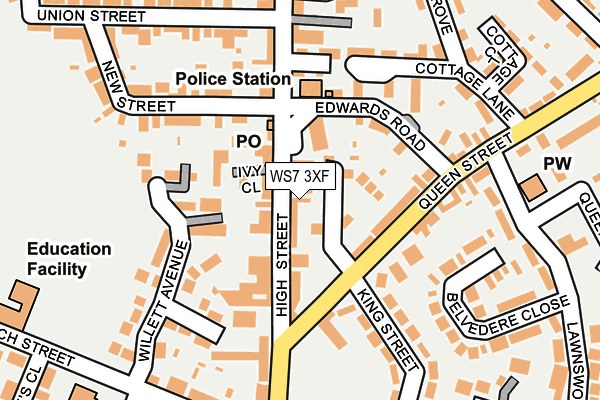 WS7 3XF map - OS OpenMap – Local (Ordnance Survey)