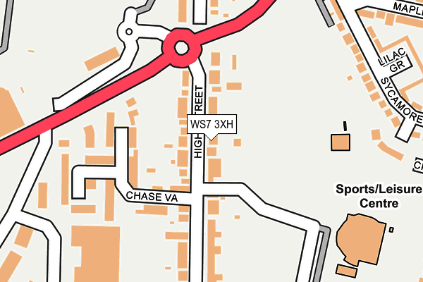 WS7 3XH map - OS OpenMap – Local (Ordnance Survey)