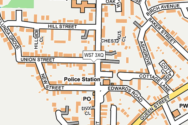 WS7 3XQ map - OS OpenMap – Local (Ordnance Survey)