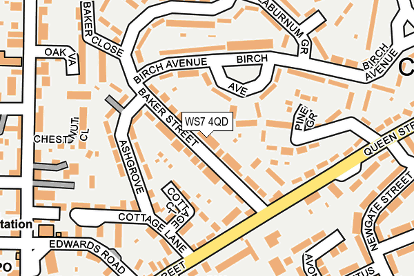 WS7 4QD map - OS OpenMap – Local (Ordnance Survey)