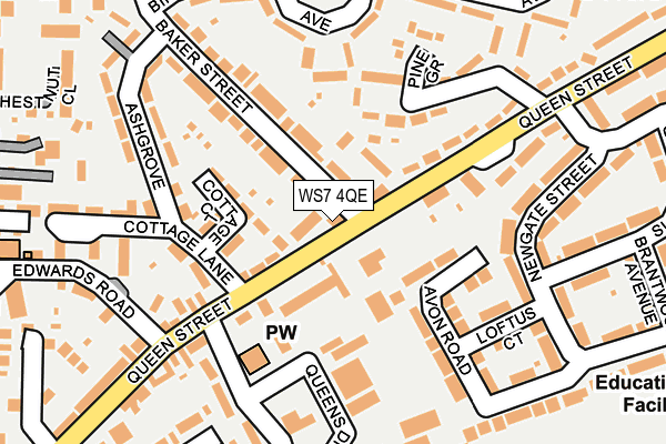 WS7 4QE map - OS OpenMap – Local (Ordnance Survey)