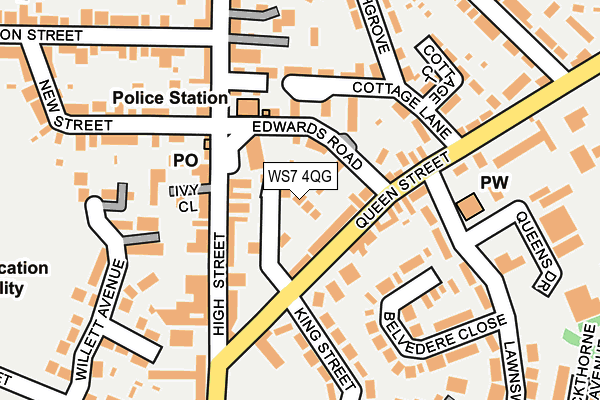 WS7 4QG map - OS OpenMap – Local (Ordnance Survey)