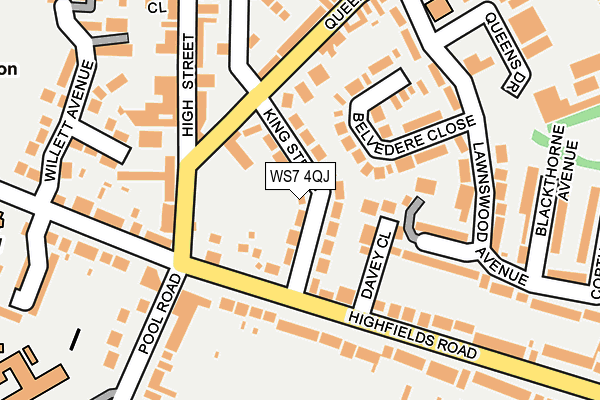 WS7 4QJ map - OS OpenMap – Local (Ordnance Survey)