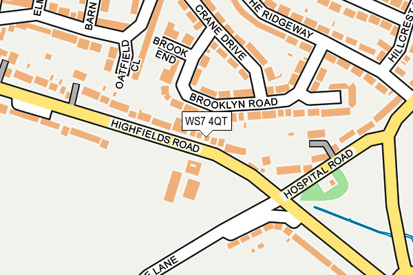 WS7 4QT map - OS OpenMap – Local (Ordnance Survey)