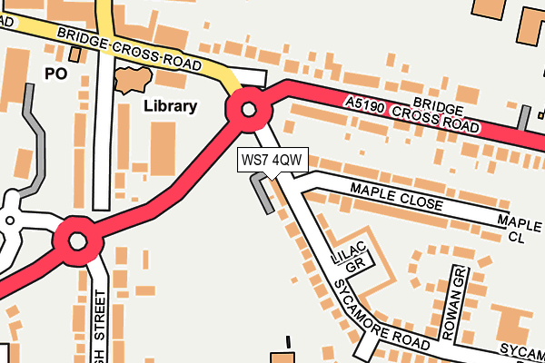 WS7 4QW map - OS OpenMap – Local (Ordnance Survey)