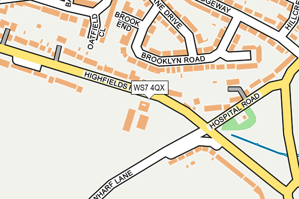WS7 4QX map - OS OpenMap – Local (Ordnance Survey)