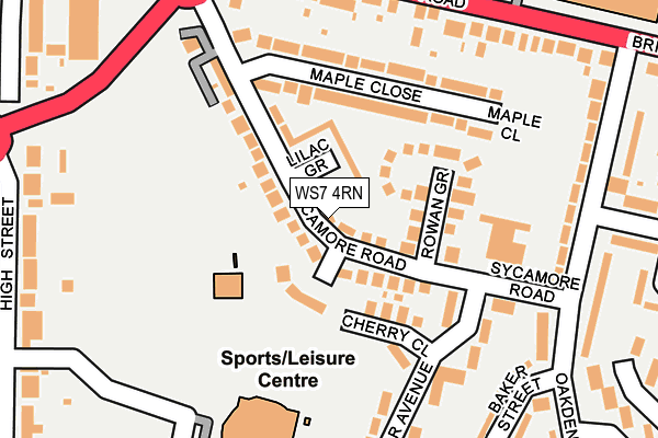 WS7 4RN map - OS OpenMap – Local (Ordnance Survey)