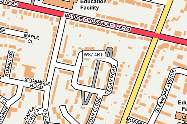 WS7 4RT map - OS OpenMap – Local (Ordnance Survey)