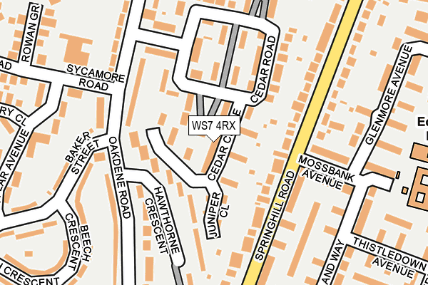 WS7 4RX map - OS OpenMap – Local (Ordnance Survey)