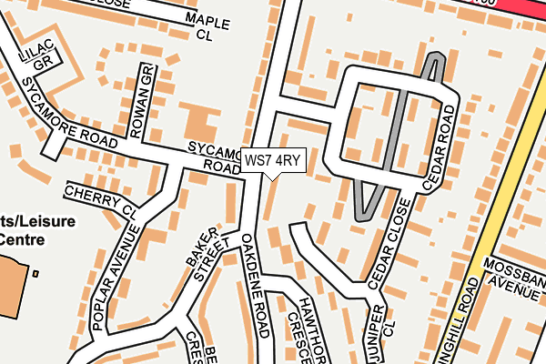WS7 4RY map - OS OpenMap – Local (Ordnance Survey)