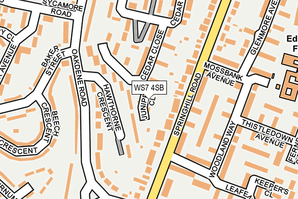 WS7 4SB map - OS OpenMap – Local (Ordnance Survey)