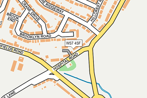 WS7 4SF map - OS OpenMap – Local (Ordnance Survey)