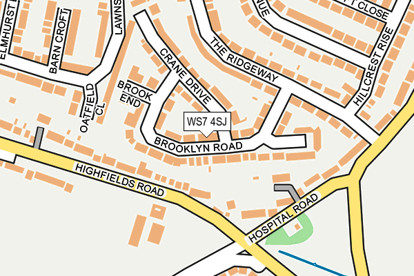 WS7 4SJ map - OS OpenMap – Local (Ordnance Survey)