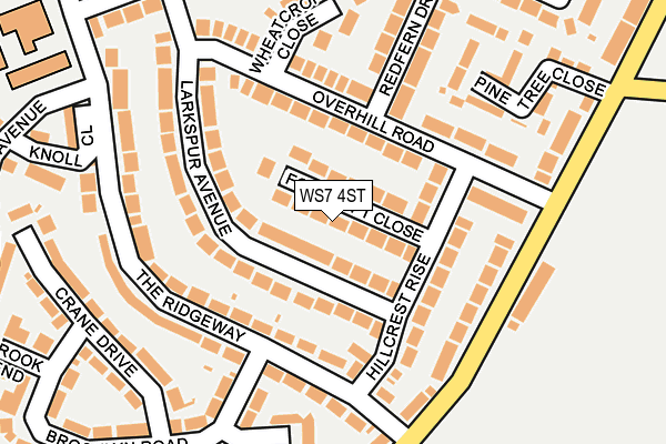 WS7 4ST map - OS OpenMap – Local (Ordnance Survey)