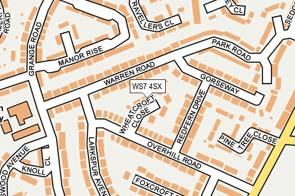 WS7 4SX map - OS OpenMap – Local (Ordnance Survey)