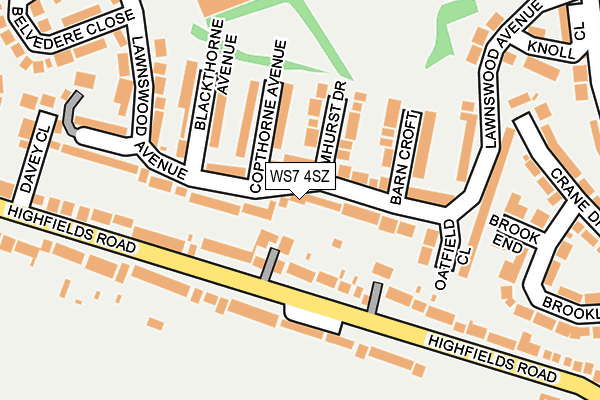 WS7 4SZ map - OS OpenMap – Local (Ordnance Survey)