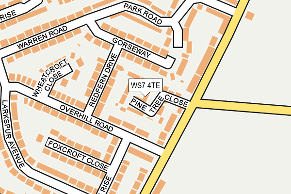 WS7 4TE map - OS OpenMap – Local (Ordnance Survey)