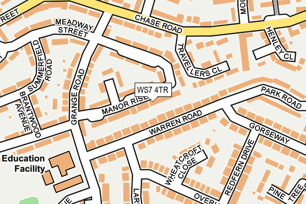 WS7 4TR map - OS OpenMap – Local (Ordnance Survey)