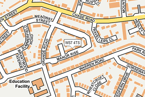 WS7 4TS map - OS OpenMap – Local (Ordnance Survey)