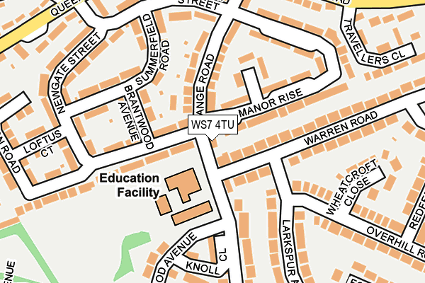 WS7 4TU map - OS OpenMap – Local (Ordnance Survey)
