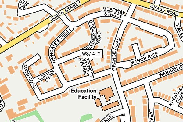 WS7 4TY map - OS OpenMap – Local (Ordnance Survey)