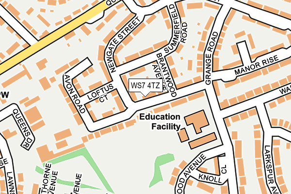 WS7 4TZ map - OS OpenMap – Local (Ordnance Survey)