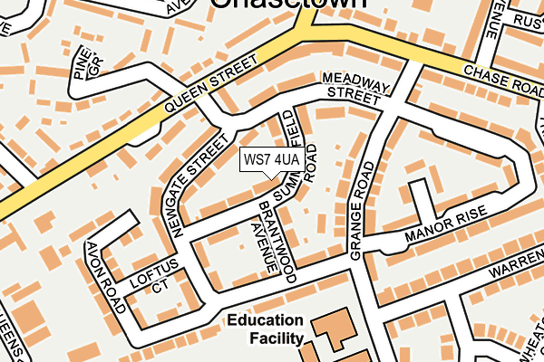 WS7 4UA map - OS OpenMap – Local (Ordnance Survey)