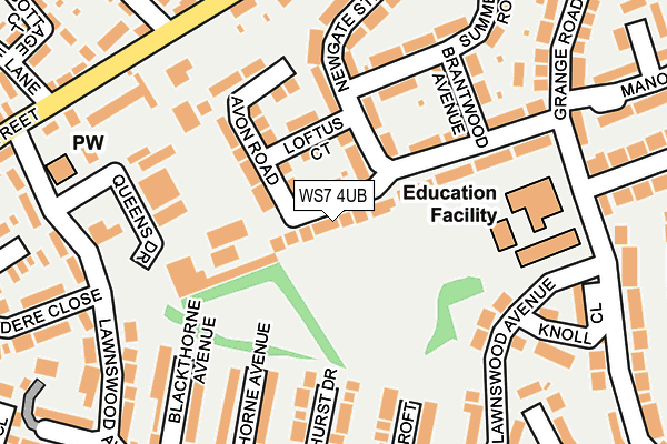 WS7 4UB map - OS OpenMap – Local (Ordnance Survey)