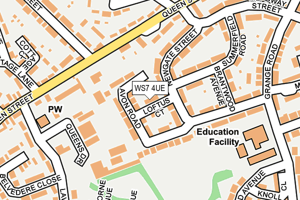 WS7 4UE map - OS OpenMap – Local (Ordnance Survey)
