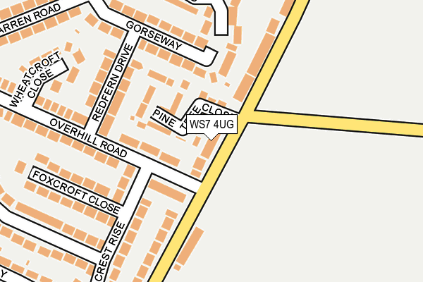 WS7 4UG map - OS OpenMap – Local (Ordnance Survey)