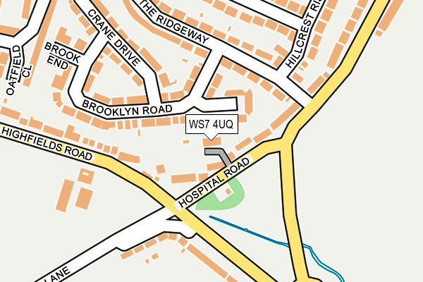WS7 4UQ map - OS OpenMap – Local (Ordnance Survey)