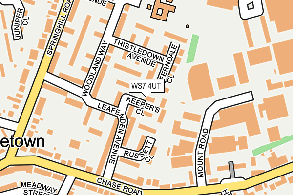 WS7 4UT map - OS OpenMap – Local (Ordnance Survey)