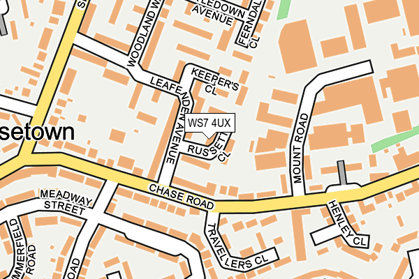 WS7 4UX map - OS OpenMap – Local (Ordnance Survey)