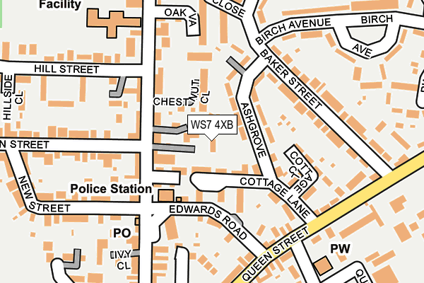 WS7 4XB map - OS OpenMap – Local (Ordnance Survey)