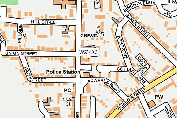 WS7 4XD map - OS OpenMap – Local (Ordnance Survey)