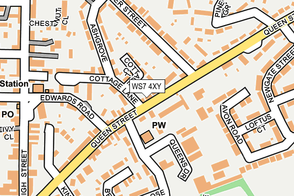 WS7 4XY map - OS OpenMap – Local (Ordnance Survey)