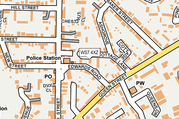 WS7 4XZ map - OS OpenMap – Local (Ordnance Survey)