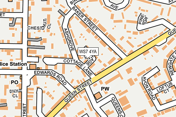 WS7 4YA map - OS OpenMap – Local (Ordnance Survey)