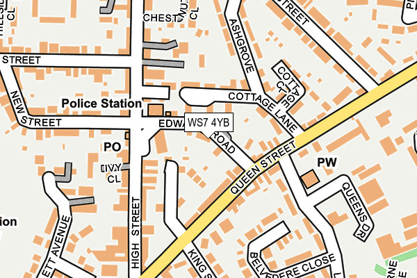 WS7 4YB map - OS OpenMap – Local (Ordnance Survey)